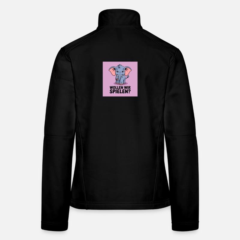Playing elephant on purple Women's Softshell Jacket