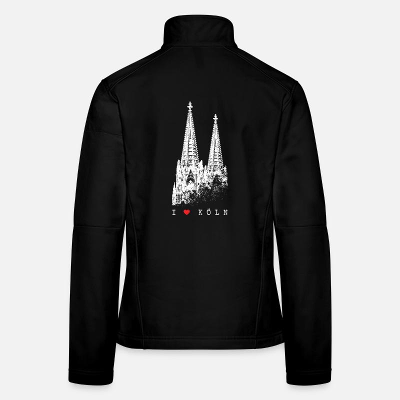 I Love Köln Cologne Skyline Kölner Dom Silhouette - Frauen Softshelljacke - Schwarz