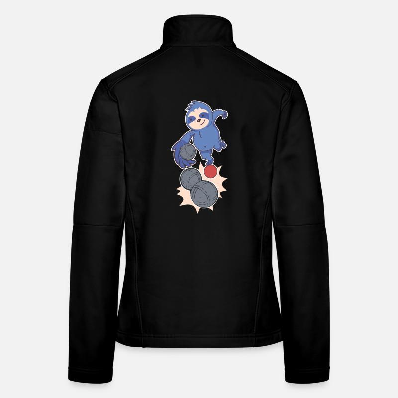 Faultier Boulespieler wirft Boulekugeln Petanque - Frauen Softshelljacke - Schwarz
