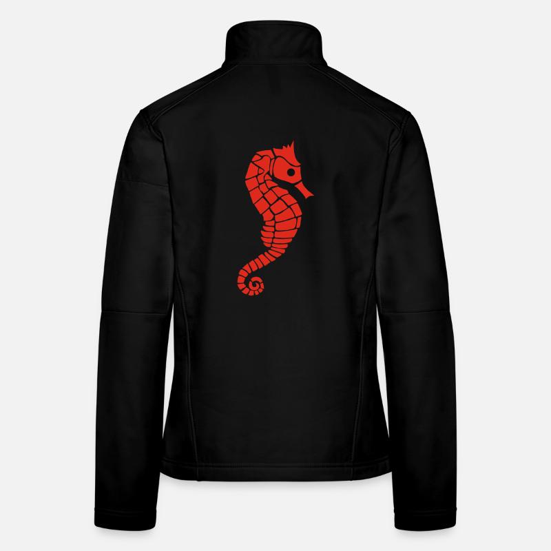 Rotes Seepferdchen Frauen Softshelljacke