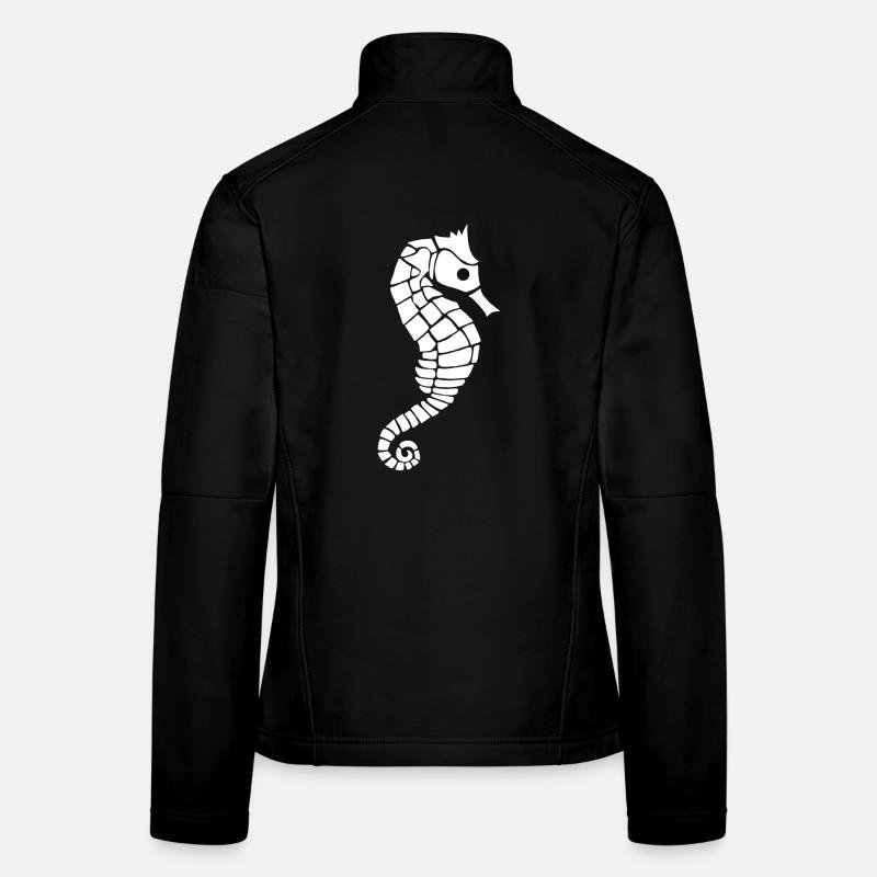 Hippocampe blanc Veste en tissu softshell Femme