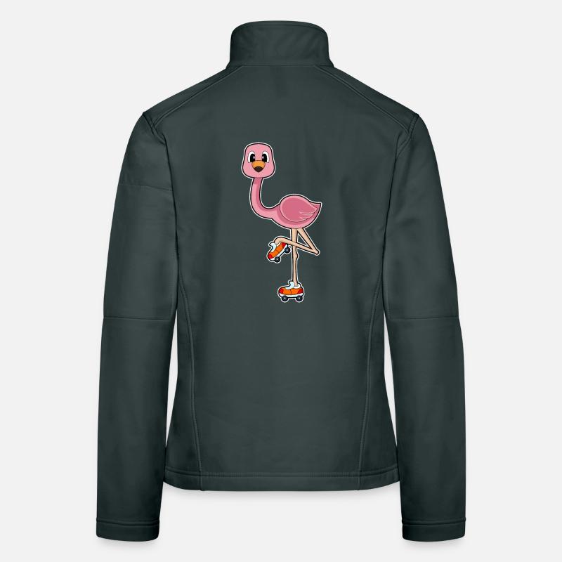 Flamingo Rollschuhfahren Rollschuhe Frauen Softshelljacke