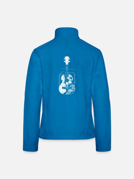 Ukulele Zeichnung - Frauen Softshelljacke - Schwarz - Hinten