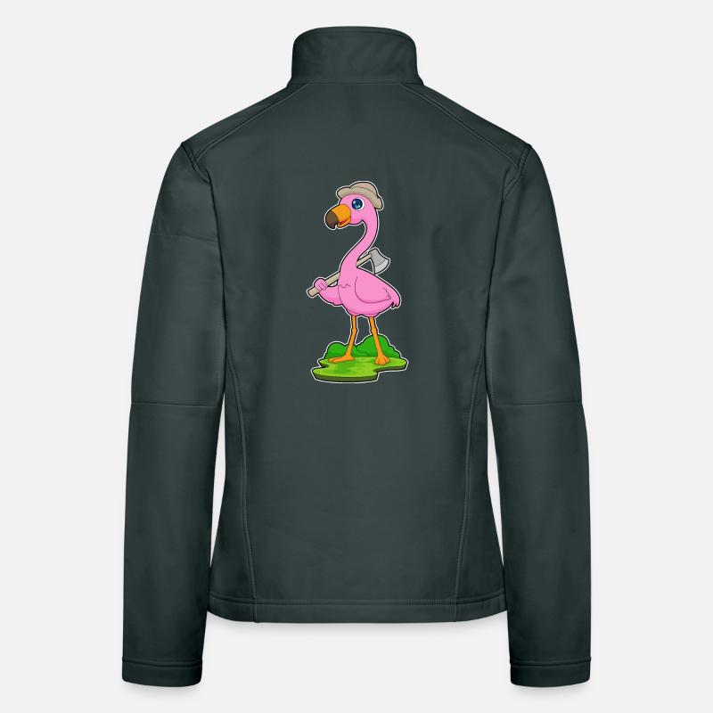 Flamingo Holzfäller Axt Wald Frauen Softshelljacke