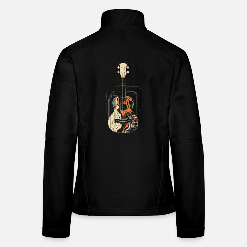 Graphiques Ukulele Veste en tissu softshell Femme