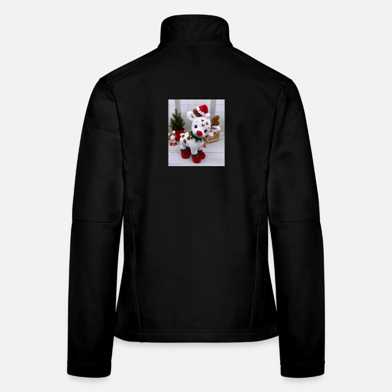 Gestricktes Weihnachtsrentier Frauen Softshelljacke