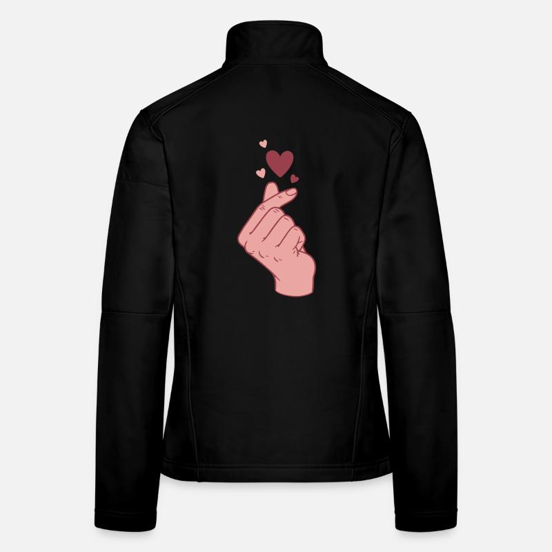 Kpop Cœur de doigt Coréen Pop Amour mignon Coréen Veste en tissu softshell Femme