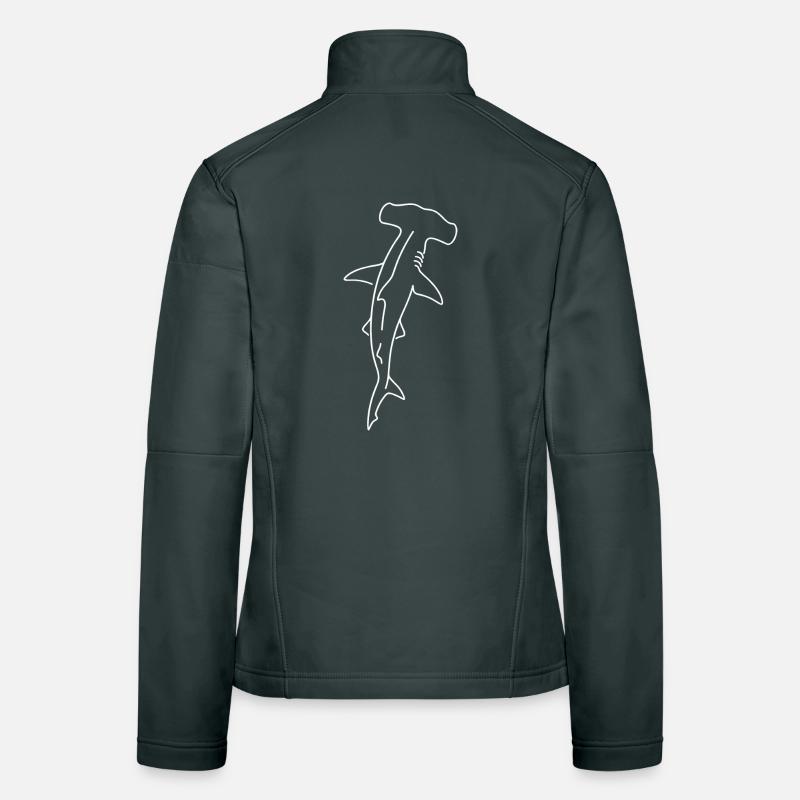 Dessin du contour du requin-marteau Veste en tissu softshell Femme