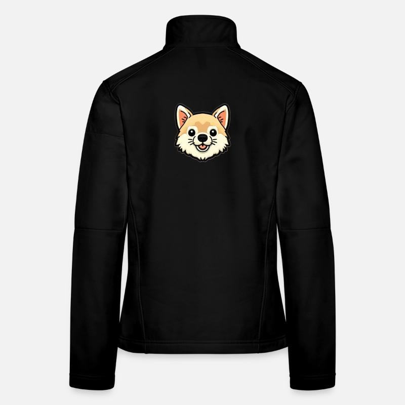 Kuscheliger Corgi Patch - Frauen Softshelljacke - Schwarz