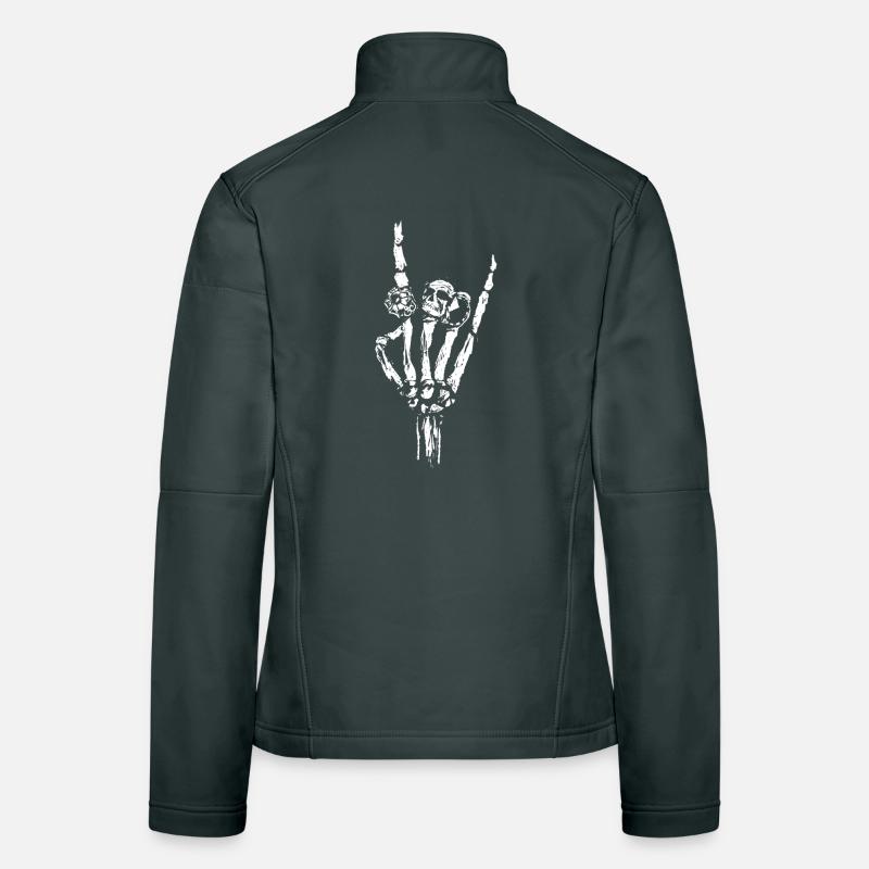 Knochen Hand mit Ringe Frauen Softshelljacke
