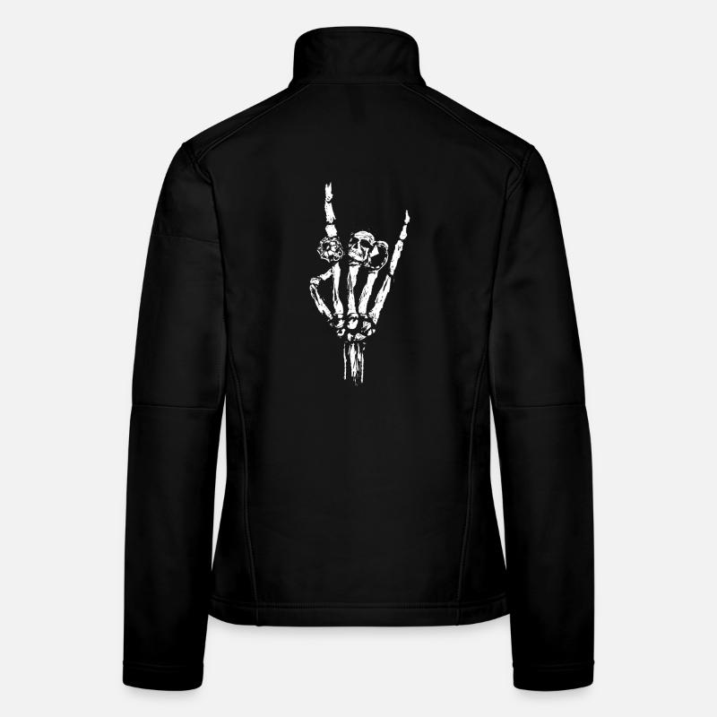 Squelette de la main avec des anneaux Veste en tissu softshell Femme