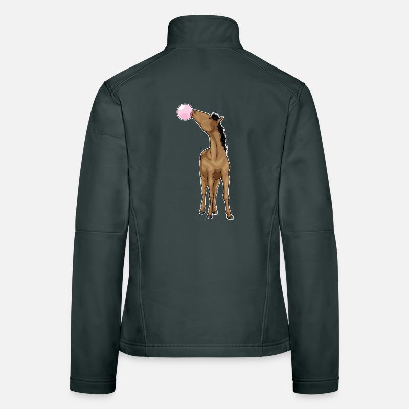 Pferd Kaugummi Frauen Softshelljacke
