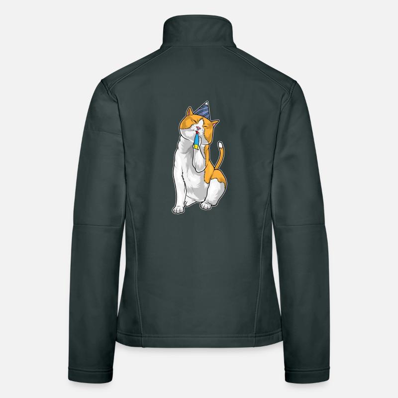 Corne d’anniversaire de chat Veste en tissu softshell Femme
