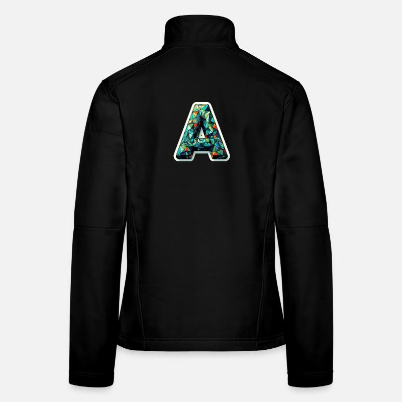 Letter A Polygon Colorful Women's Softshell Jacket