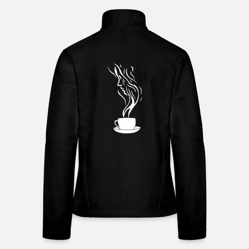 Ein Gesicht und eine Tasse Kaffee Frauen Softshelljacke