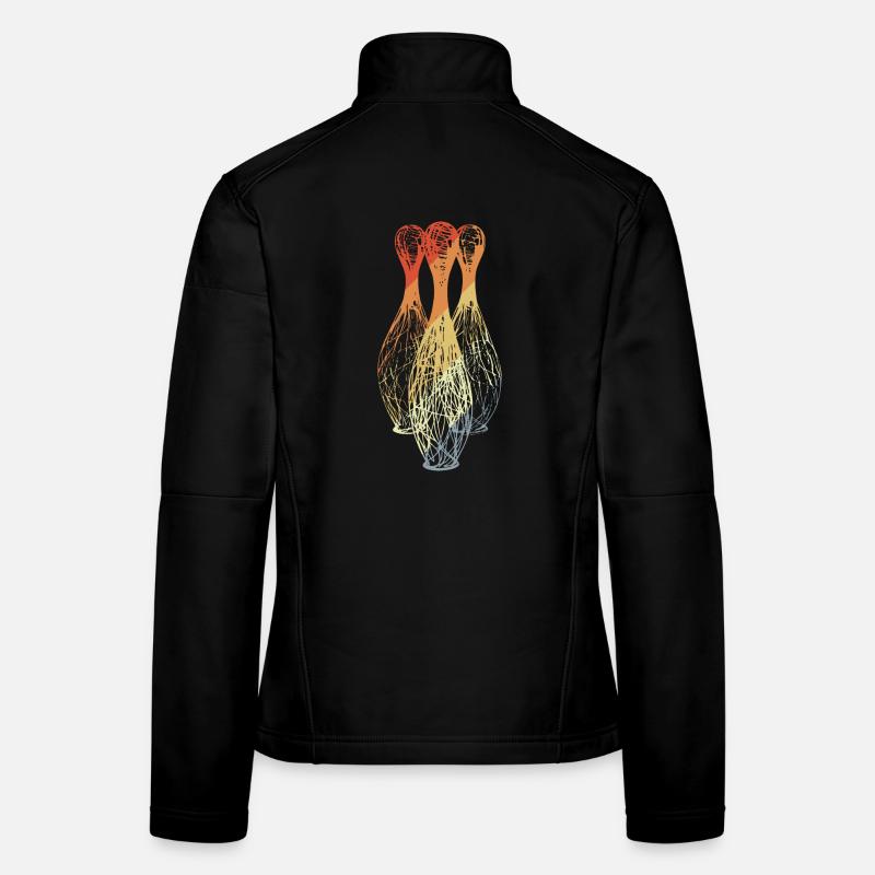 Bowling Pins Sketch Women's Softshell Jacket