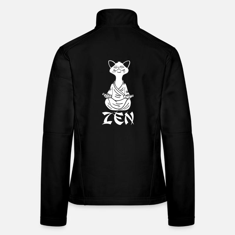 Chat blanc zen Veste en tissu softshell Femme