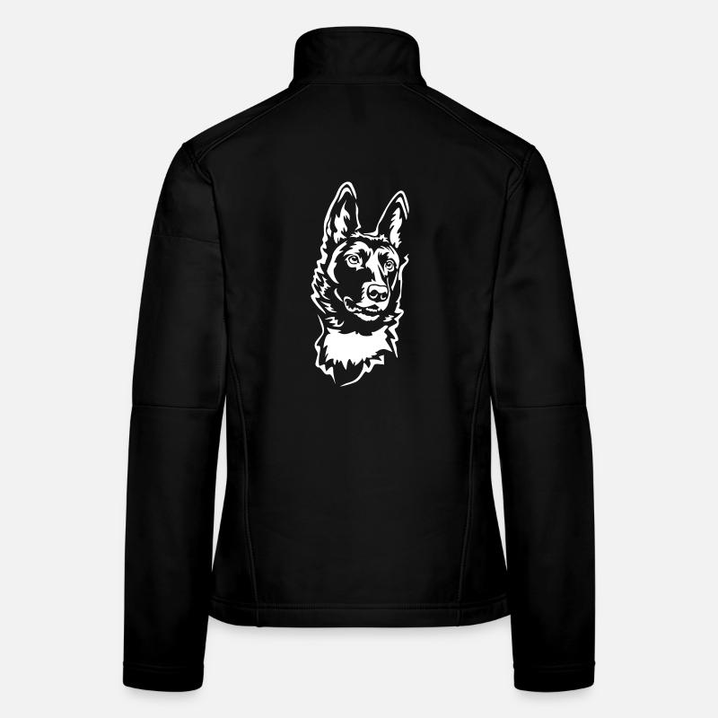 Malinois Kopf "Black Edition" Frauen Softshelljacke