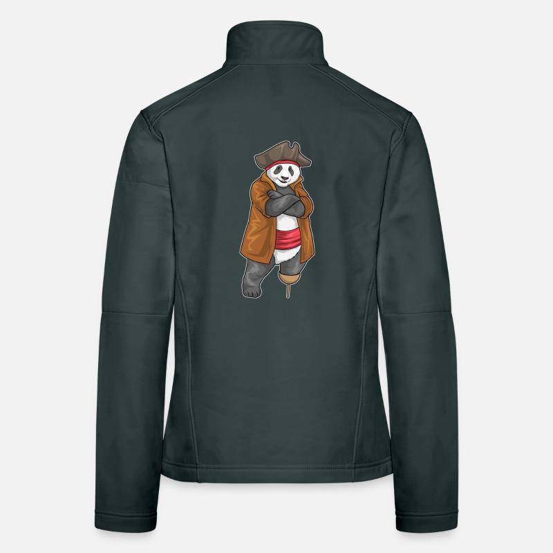Panda Pirate Jambe en Bois Veste en tissu softshell Femme