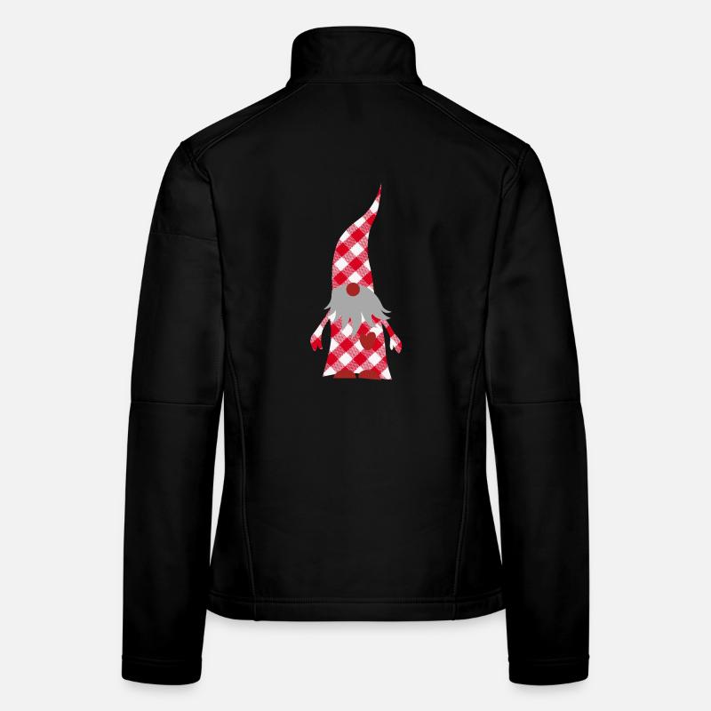 Wichtel Weihnachten kariert Karo Muster Xmas Deko Frauen Softshelljacke