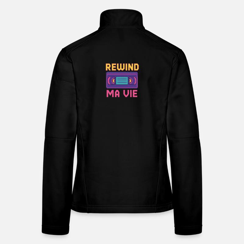 Rewind My Life Retro Kassette - Frauen Softshelljacke - Schwarz