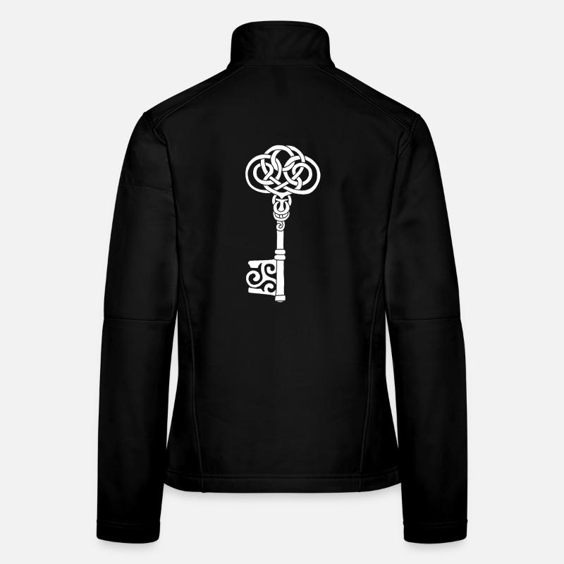 Weißer keltischer Schlüssel Frauen Softshelljacke