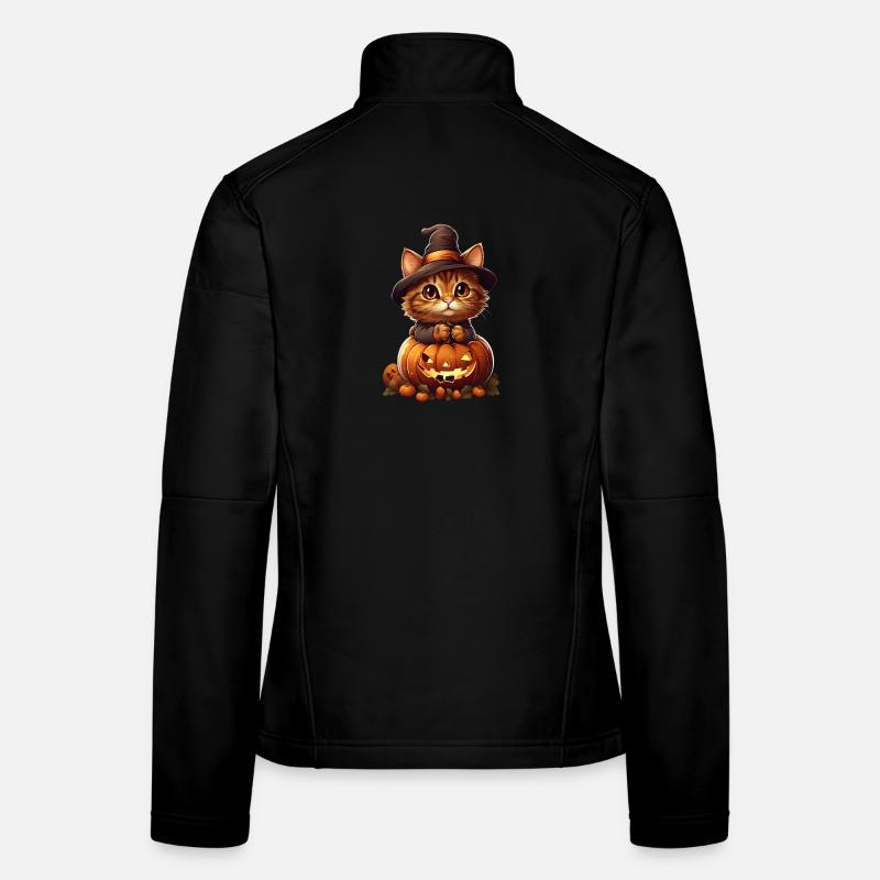 Halloween Katze - Frauen Softshelljacke - Schwarz