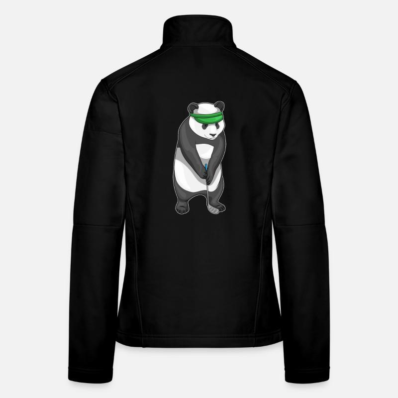 Panda Golf Golfschläger - Frauen Softshelljacke - Schwarz