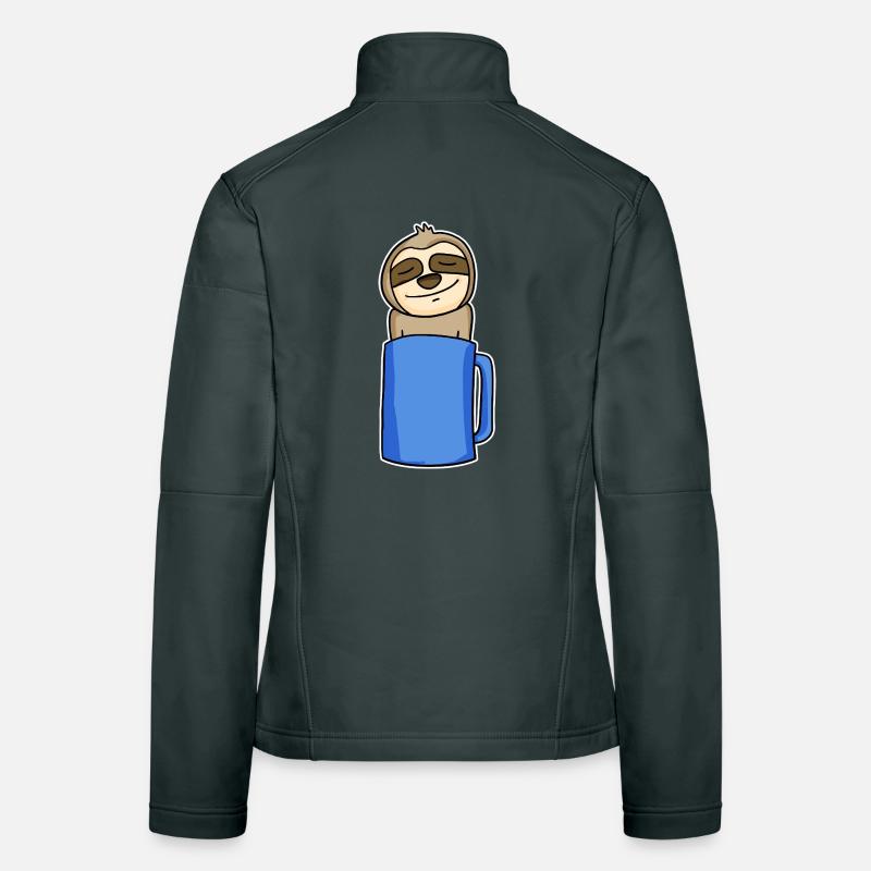 Sloth in a coffee cup Women's Softshell Jacket