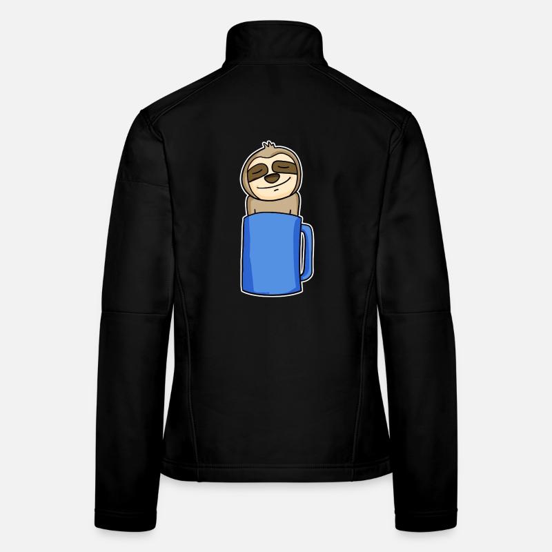 Faultier im Kaffeebecher Frauen Softshelljacke