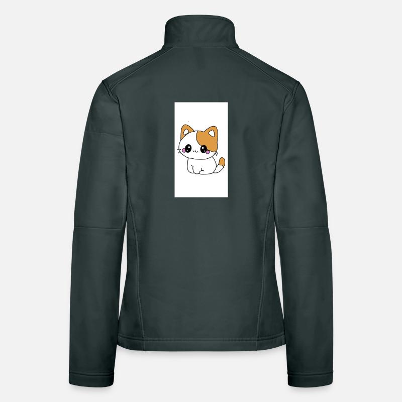 Chaton kawaï  Veste en tissu softshell Femme