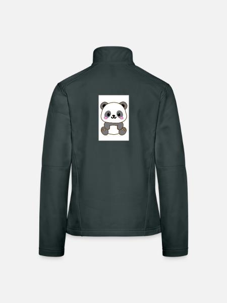 Panda kawaï  - Veste en tissu softshell Femme - noir - Dos
