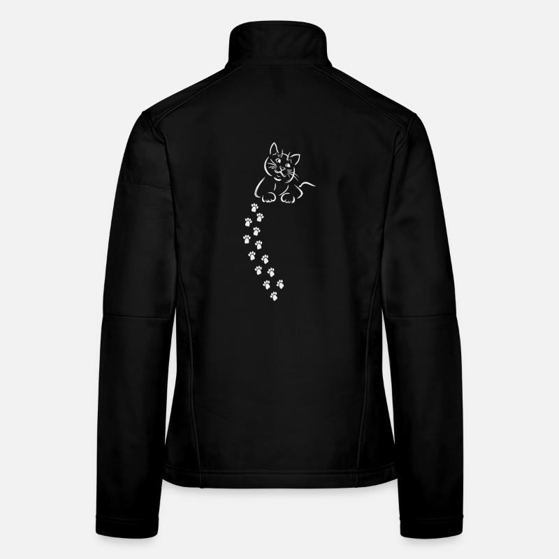 Cat Cat Cat Cat Cat Paw Imprint - Women's Softshell Jacket - black
