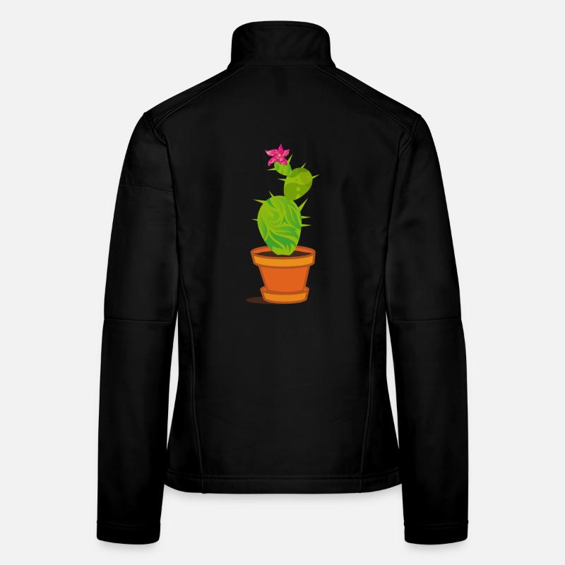 Un cactus avec une fleur Veste en tissu softshell Femme