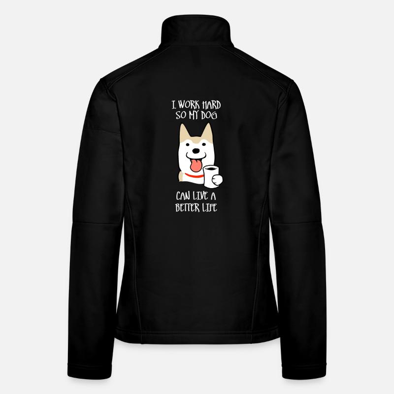 Je travaille dur (foncé) Veste en tissu softshell Femme
