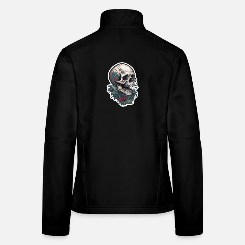 Conception de crâne d’impression de tatouage Veste en tissu softshell Femme