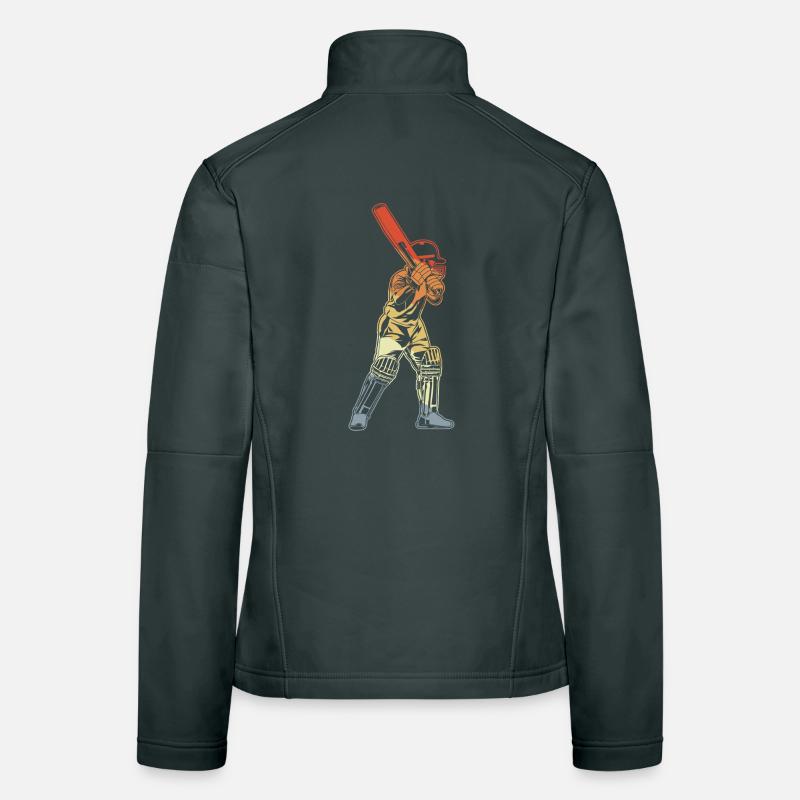 Retro Cricket Batter Women's Softshell Jacket