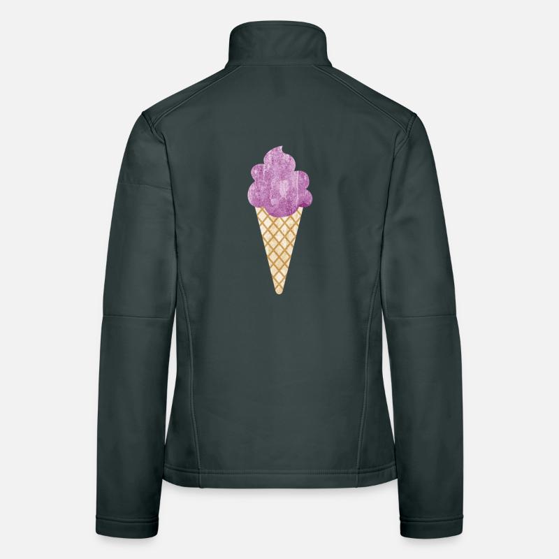 Crème glacée Crème glacée Gaufre Crème glacée Crème glacée Magasin de crème glacée Violet Veste en tissu softshell Femme