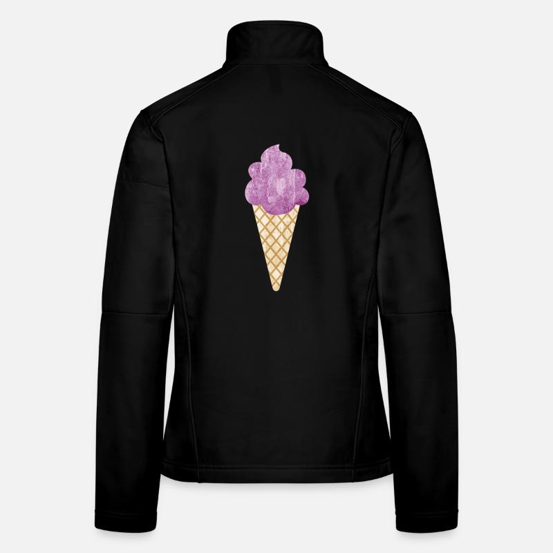 Eiscreme Icecream Eis Waffel Eiskrem Eisdiele lila Frauen Softshelljacke