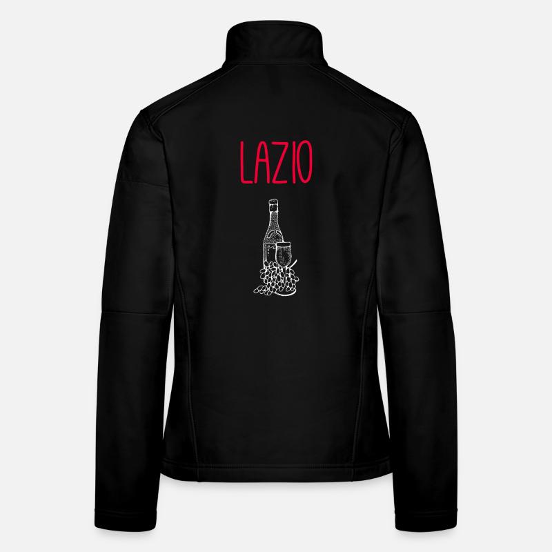 Lazio Wine &amp; Pasta Illustration - Women's Softshell Jacket - black