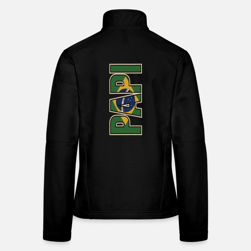 PAPI Brasil – Style rétro avec drapeaux Veste en tissu softshell Femme