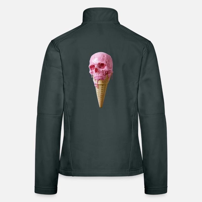 Pink Skull Eiscreme Kunst Women's Softshell Jacket