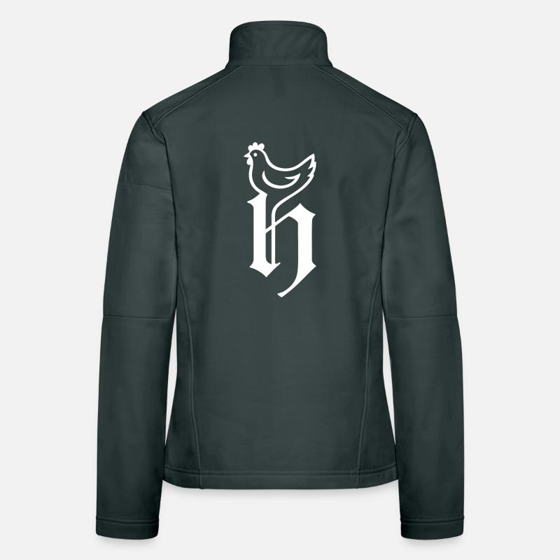 Logo Huhn weiß Frauen Softshelljacke