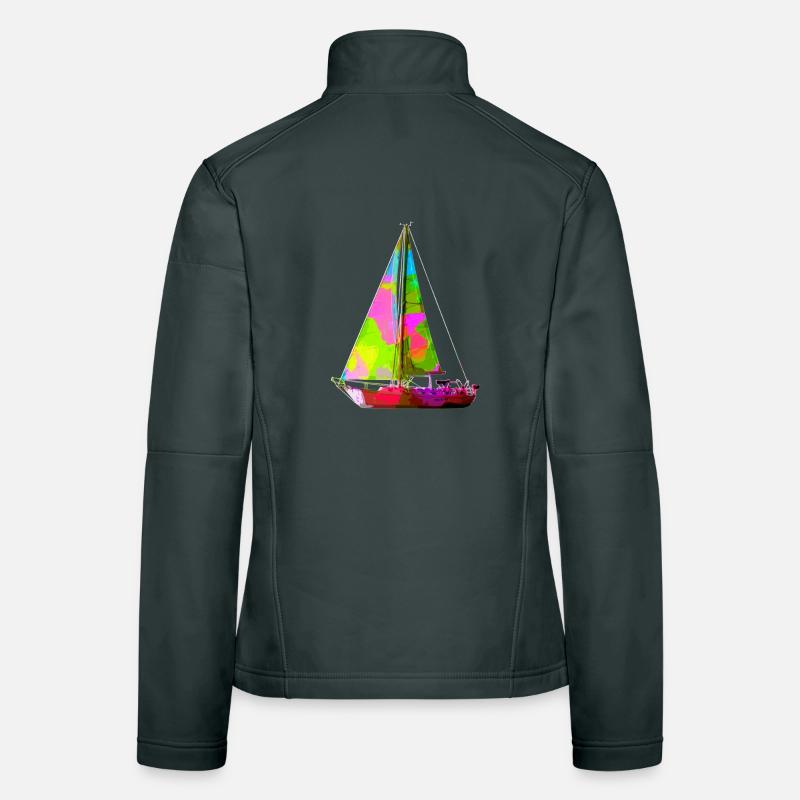 Buntes Segelboot Frauen Softshelljacke