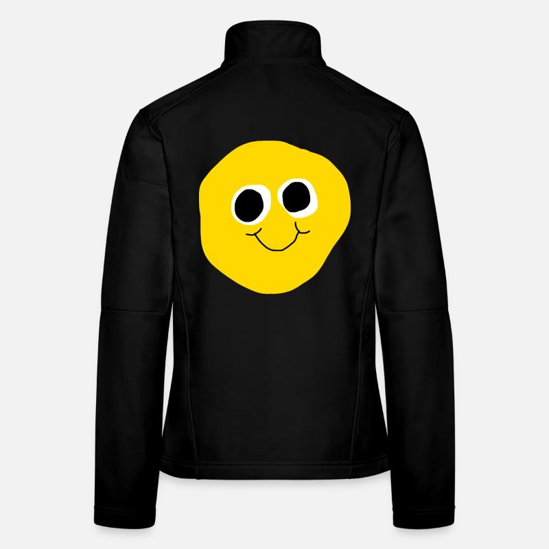 Yellow Face Smile - Frauen Softshelljacke - Schwarz