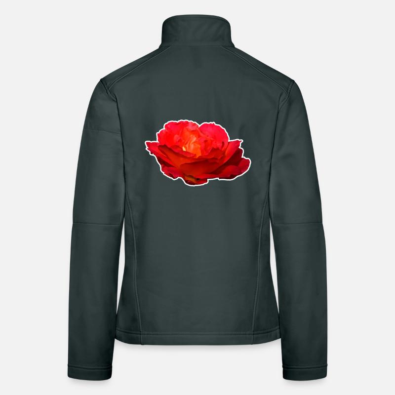 Rote Rose Blume Blüte Geschenk Frauen Softshelljacke