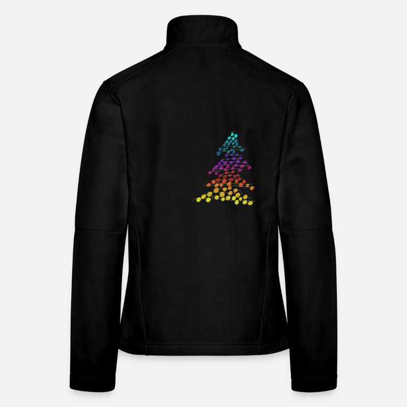 Regenbogen Neon-Weihnachtsbaum – Dots & Lights Frauen Softshelljacke