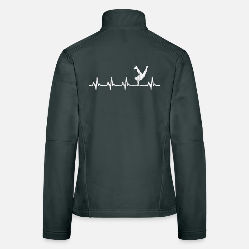 Breakdance Heartbeat ECG - Funny Dancer Design Women's Softshell Jacket