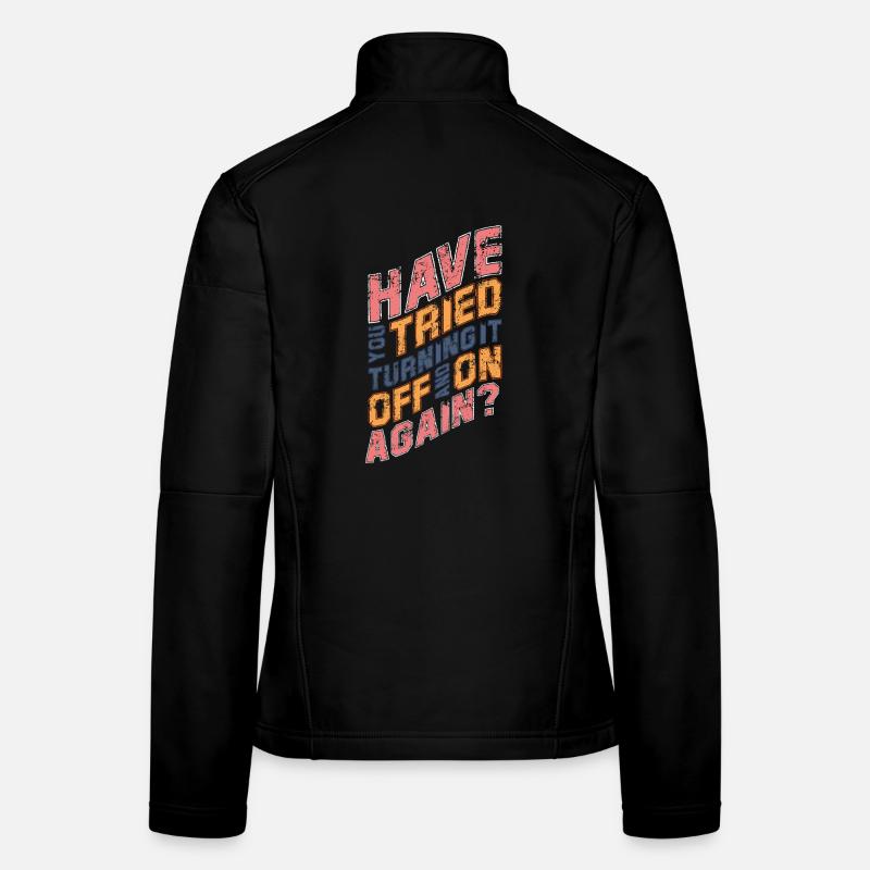 Drôle de dire IT Nerd Geek Computer Humor Veste en tissu softshell Femme