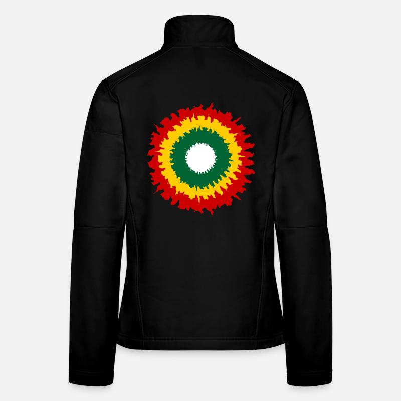 Vibrant rasta pattern with fire effect Women's Softshell Jacket